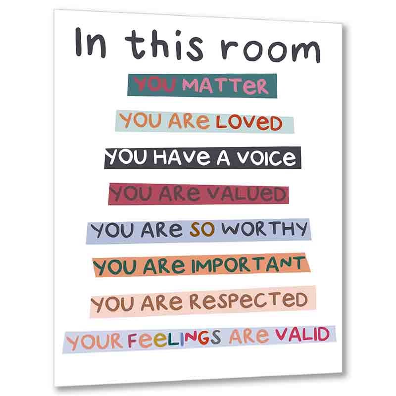 1pc "In This Room" Sign, Classroom Decor, Diversity Rainbow Poster, Diversity Classroom Pride Rainbow Boho Teacher Poster, Boho Students Room Decor, Teacher Gift, Positive Affirmation 8*10in Unframed Art