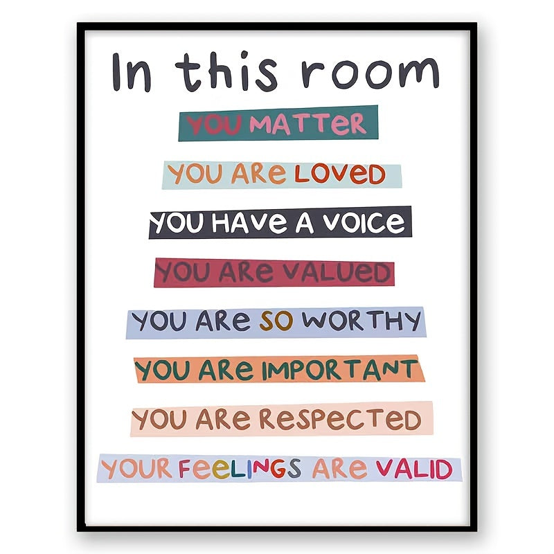 1pc "In This Room" Sign, Classroom Decor, Diversity Rainbow Poster, Diversity Classroom Pride Rainbow Boho Teacher Poster, Boho Students Room Decor, Teacher Gift, Positive Affirmation 8*10in Unframed Art