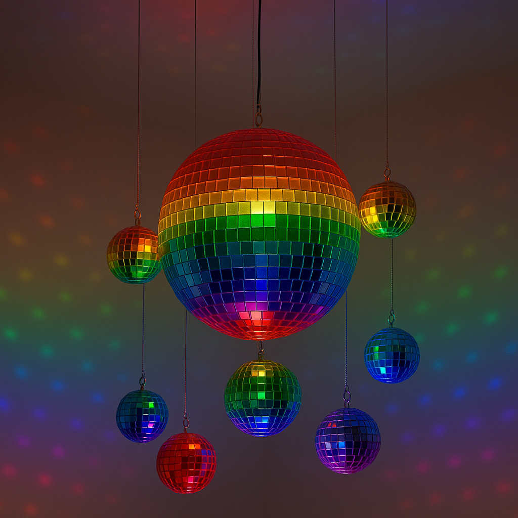 Hanging Rainbow Disco Chandelier