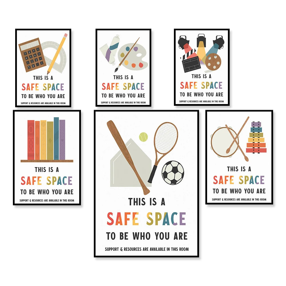Safe Space Printable Poster – LGBTQ Classroom Wall Art, School Decor for Queer Kids