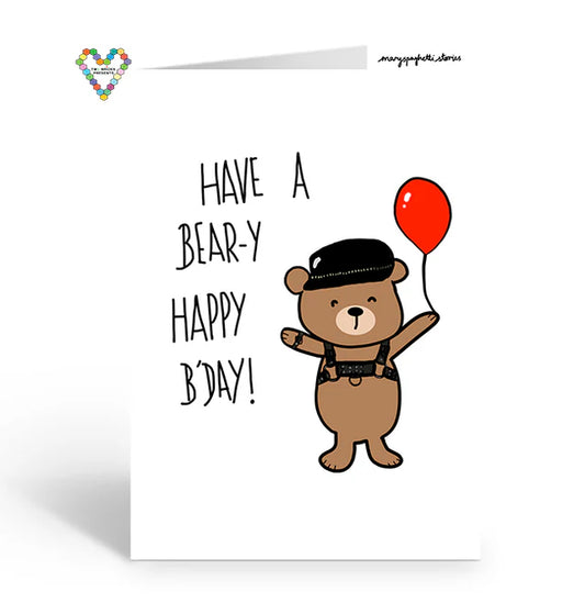 Bear-y Happy Birthday Card – Funny Gay Bear Greeting Card