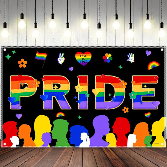 Pride Month Rainbow Backdrop – Polyester LGBTQ Photography Background for Party, Photo Booth, Birthday & Room Décor